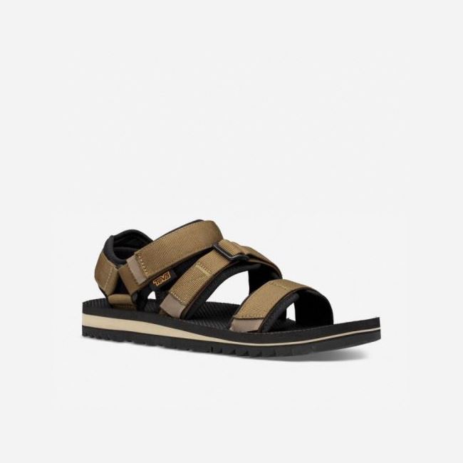 Dark Olive Teva Cross Strap Trail Men's Sandals | 52K458S