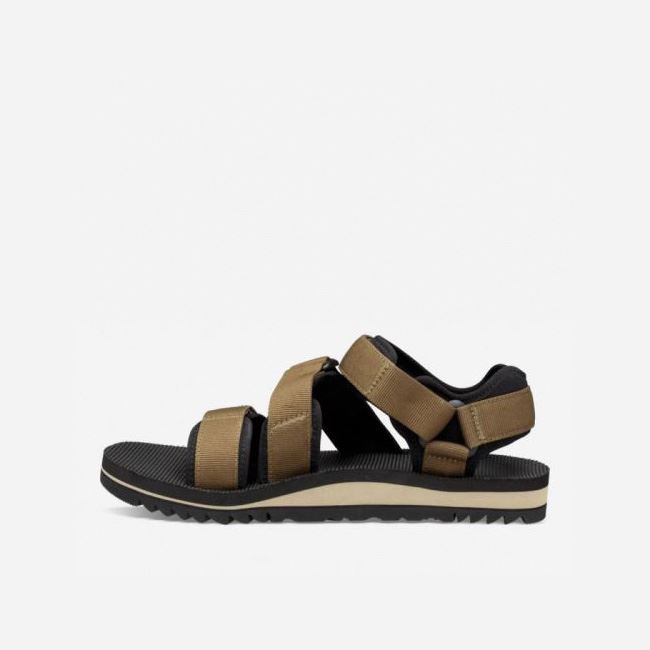 Dark Olive Teva Cross Strap Trail Men's Sandals | 52K458S