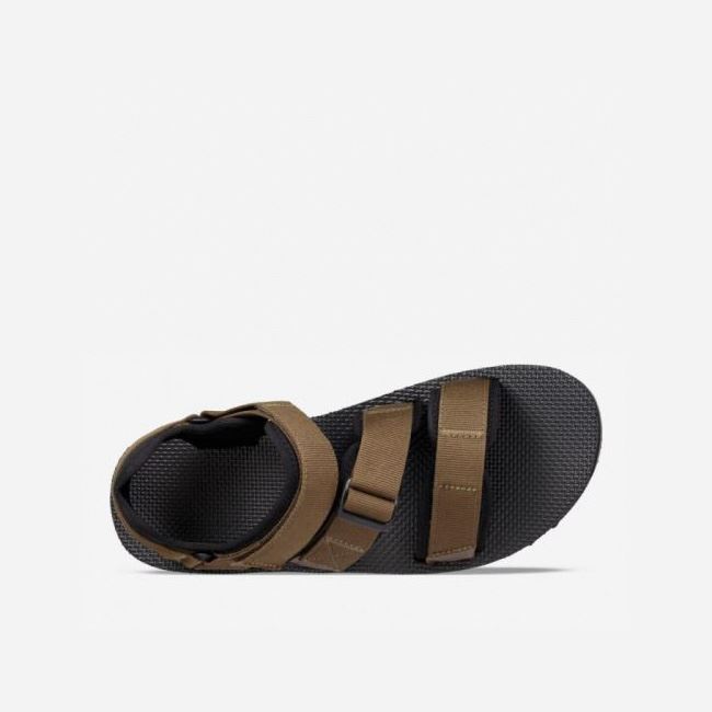 Dark Olive Teva Cross Strap Trail Men's Sandals | 52K458S