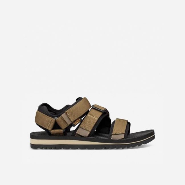 Dark Olive Teva Cross Strap Trail Men\'s Sandals | 52K458S