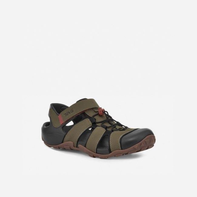 Dark Olive Teva Flintwood Men's Sandals | XP2CK4Y