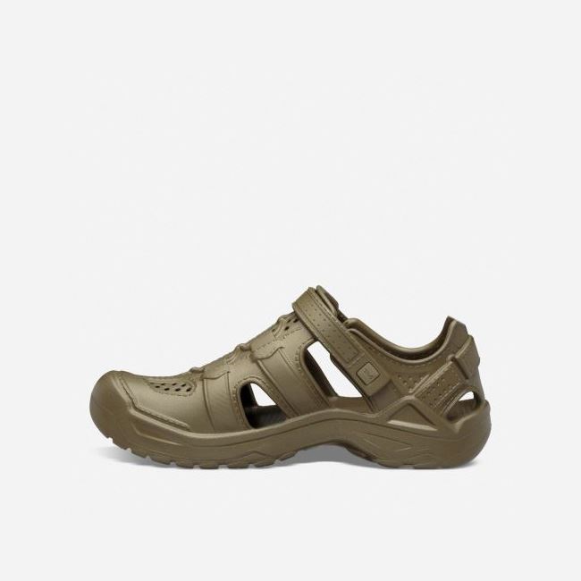 Dark Olive Teva Omnium Drift Men's Sandals | RLG3UME