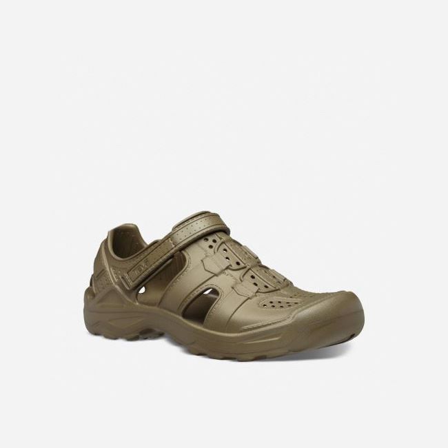 Dark Olive Teva Omnium Drift Men's Slip Ons | 7MI45WN