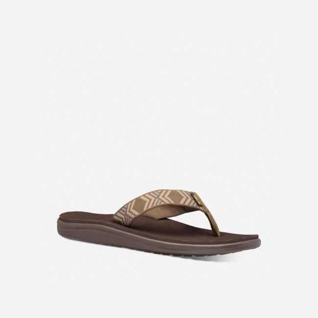 Dark Olive Teva Voya Men's Flip Flops | 08J26EQ