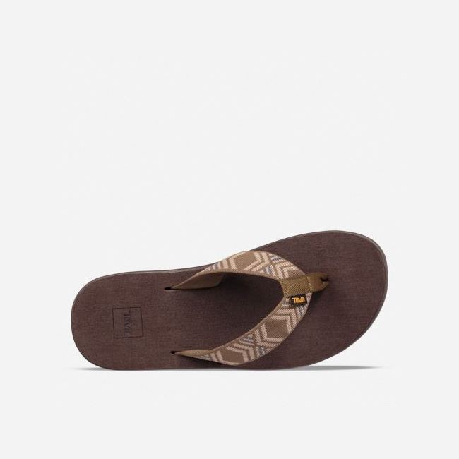 Dark Olive Teva Voya Men's Flip Flops | 08J26EQ