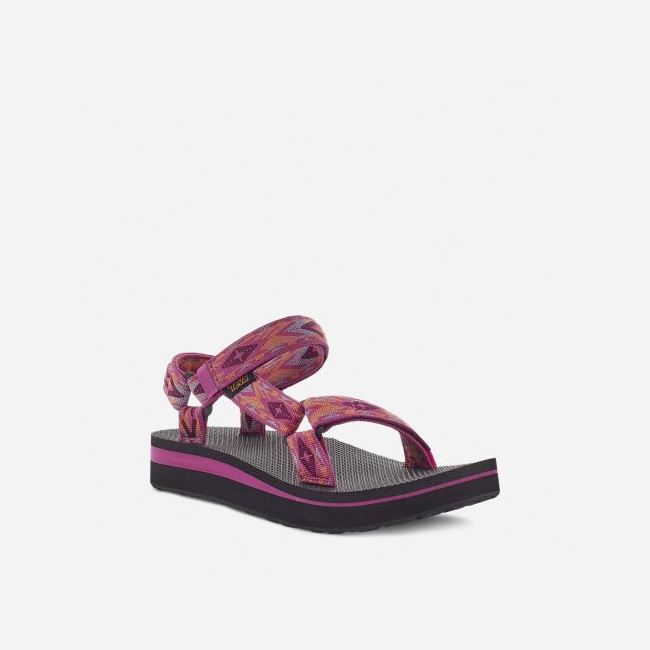 Double Diamond Festival Fuschia Teva Midform Universal Women's Flatforms | BDR3SBB