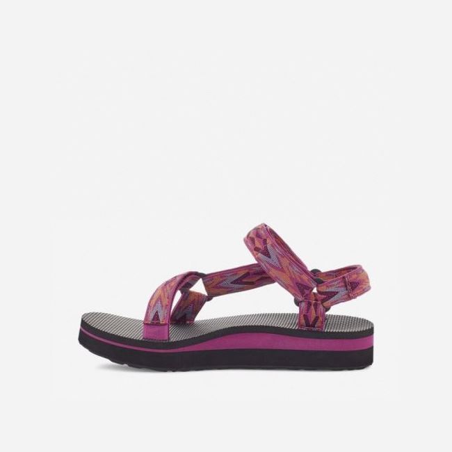 Double Diamond Festival Fuschia Teva Midform Universal Women's Flatforms | DJ45U9H