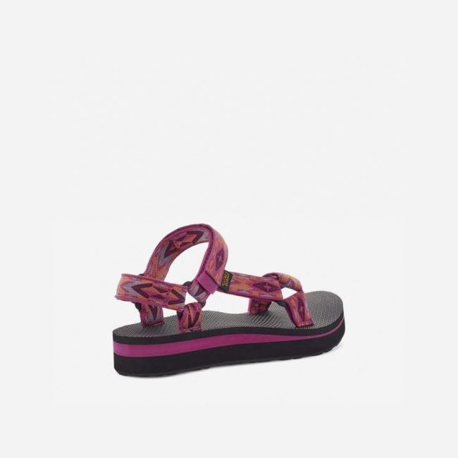 Double Diamond Festival Fuschia Teva Midform Universal Women's Flatforms | DJ45U9H