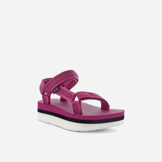 Festival Fuschia Teva Flatform Universal Mesh Print Women's Flatforms | UDTKKCQ