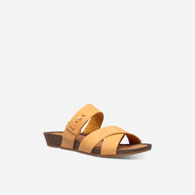 Flower Orange Teva Mahonia Slide Women's Sandals | 23A8OED