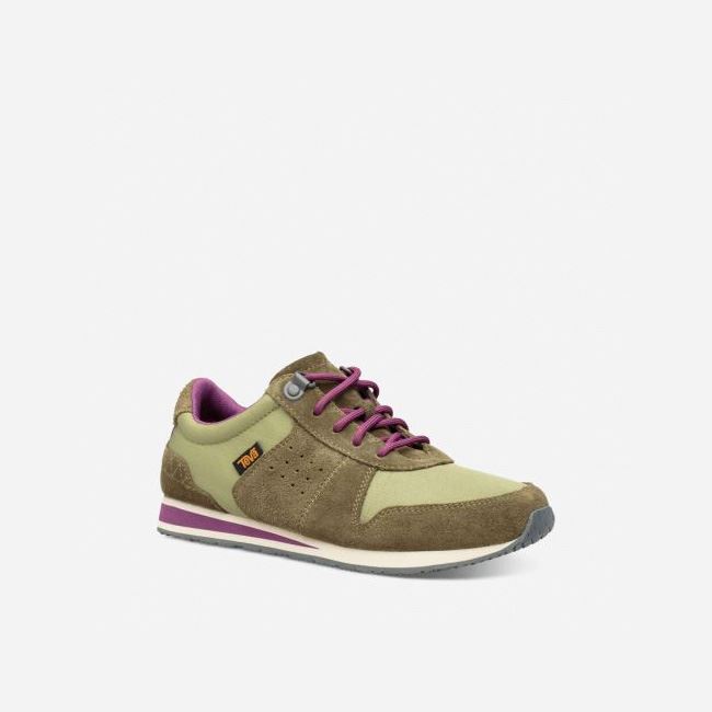 Green / Dark Olive Teva Highside '84 Women's Sneakers | HEB9635