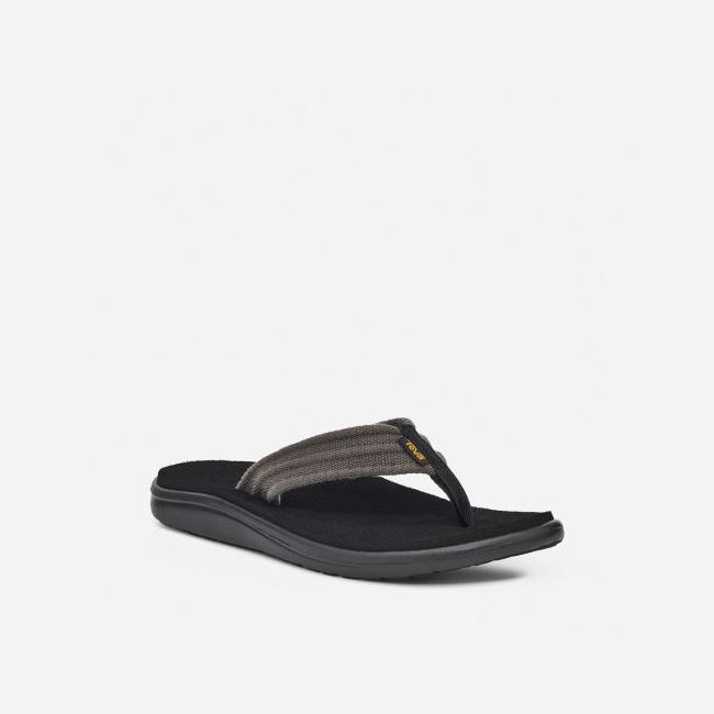 Grey Teva Voya Canvas Men's Flip Flops | XAVDA3A