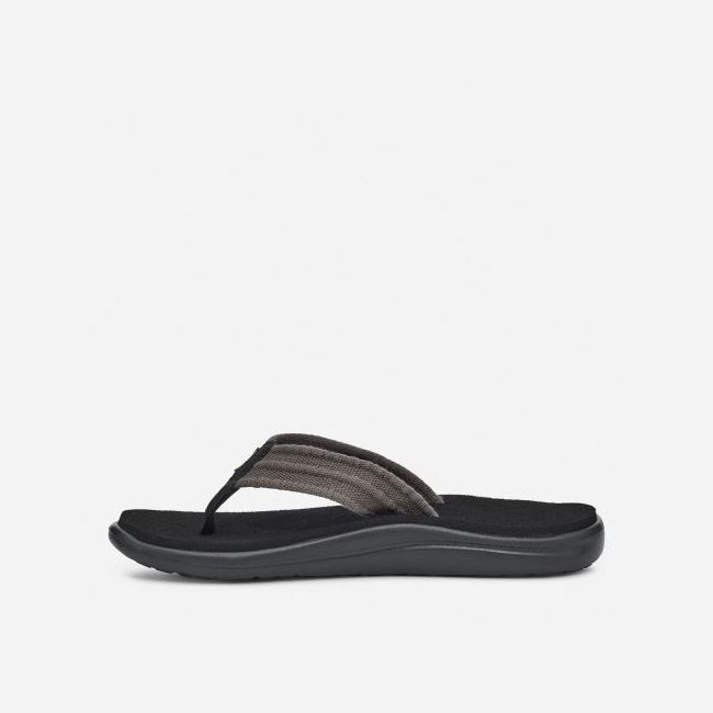 Grey Teva Voya Canvas Men's Flip Flops | XAVDA3A