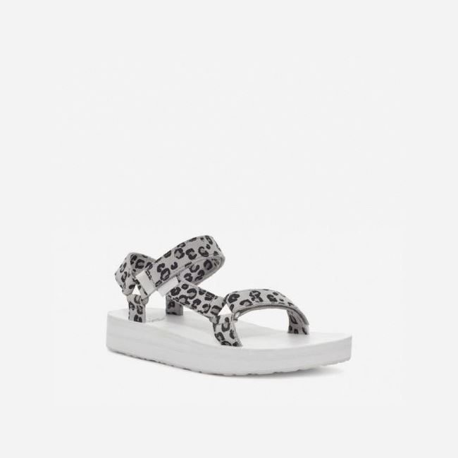 Leopard White Teva Midform Universal Leopard Women's Flatforms | T4A9R5S