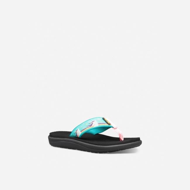 Light Green Teva Voya Kids' Flip Flops | 738TFZI