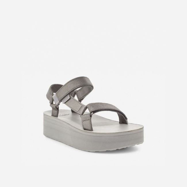 Metal Teva Flatform Universal Leather Women's Sandals | UFVPYFS