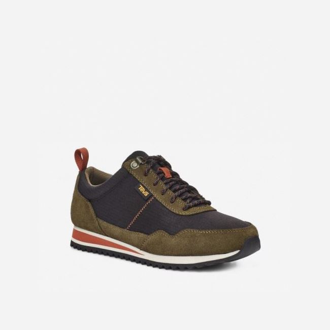 Olive / Black Teva Highside Men's Shoes | X2UD1D8