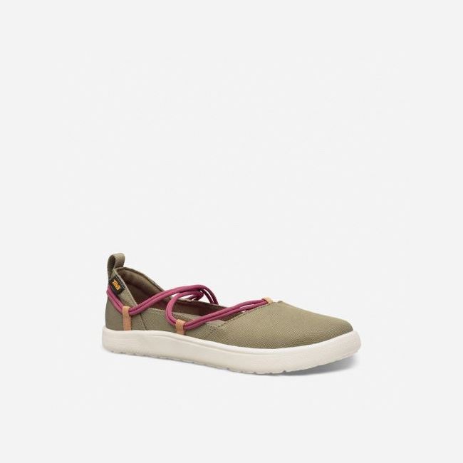 Olive / Red Purple Teva Voya Infinity MJ Women's Slip Ons | B26JXKY