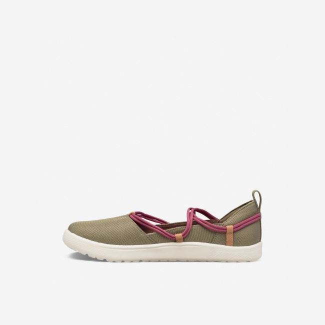 Olive / Red Purple Teva Voya Infinity MJ Women's Slip Ons | B26JXKY