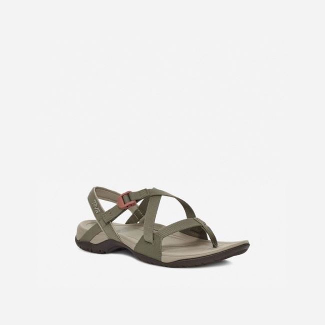 Olive Teva Ascona Cross Strap Women's Sandals | IMWU52W