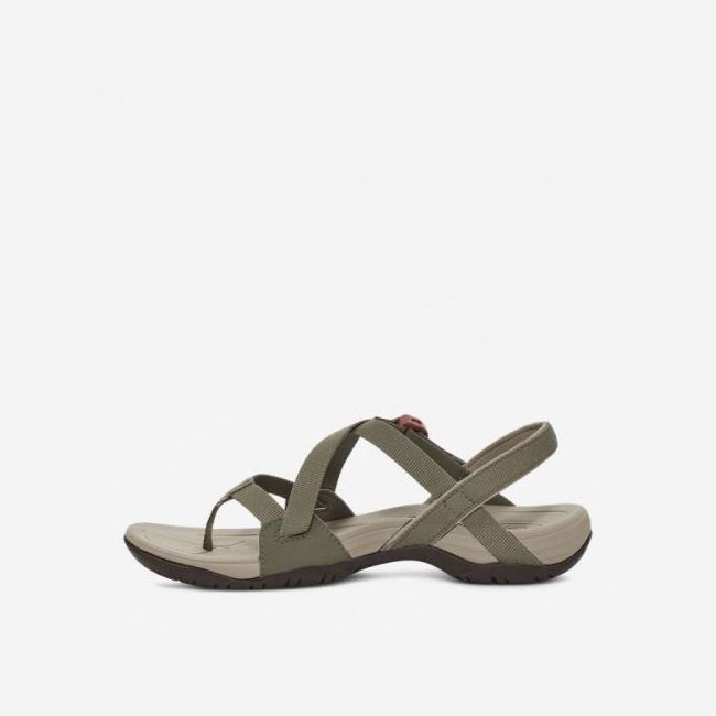 Olive Teva Ascona Cross Strap Women's Sandals | IMWU52W