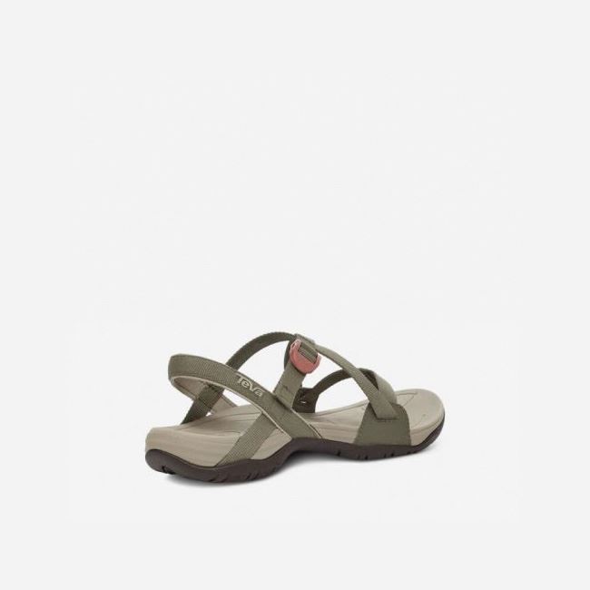 Olive Teva Ascona Cross Strap Women's Sandals | IMWU52W