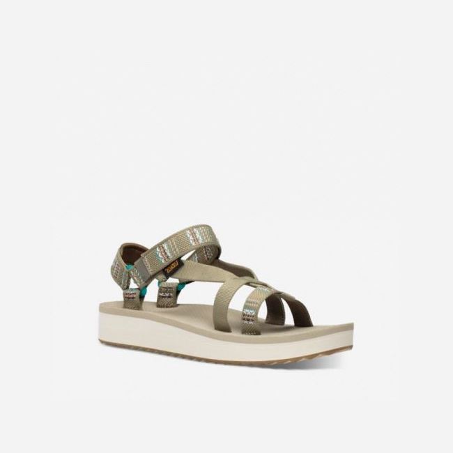 Olive Teva Midform Arivaca Women's Flatforms | QU4Y1RZ