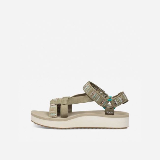 Olive Teva Midform Arivaca Women's Flatforms | QU4Y1RZ