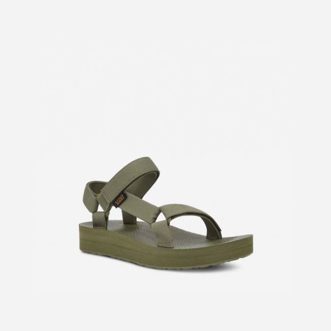 Olive Teva Midform Universal Women's Sandals | P78OKGM