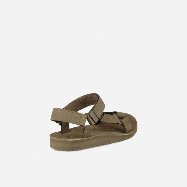 Olive Teva Original Universal Leather Men's Sandals | 5850DZE