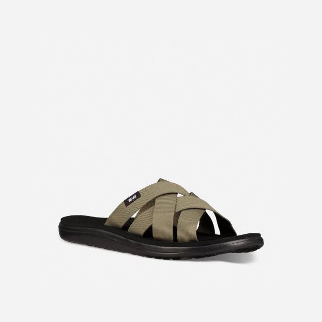 Olive Teva Voya Slide Men's Sandals | UPSQQYV