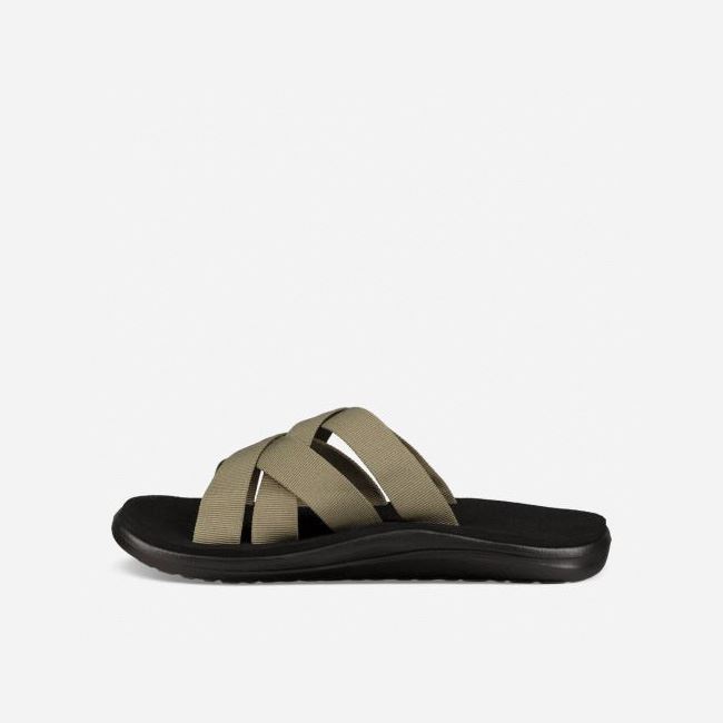 Olive Teva Voya Slide Men's Sandals | UPSQQYV