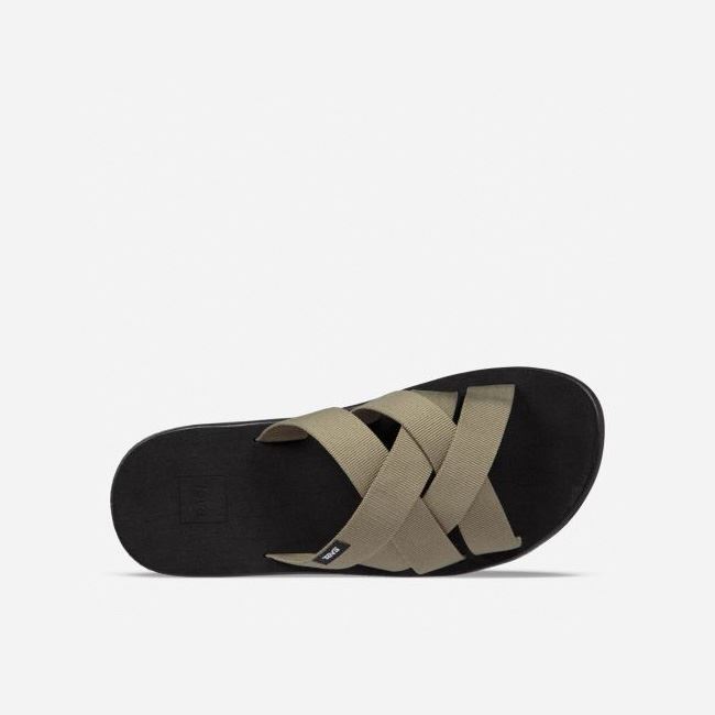 Olive Teva Voya Slide Men's Sandals | UPSQQYV