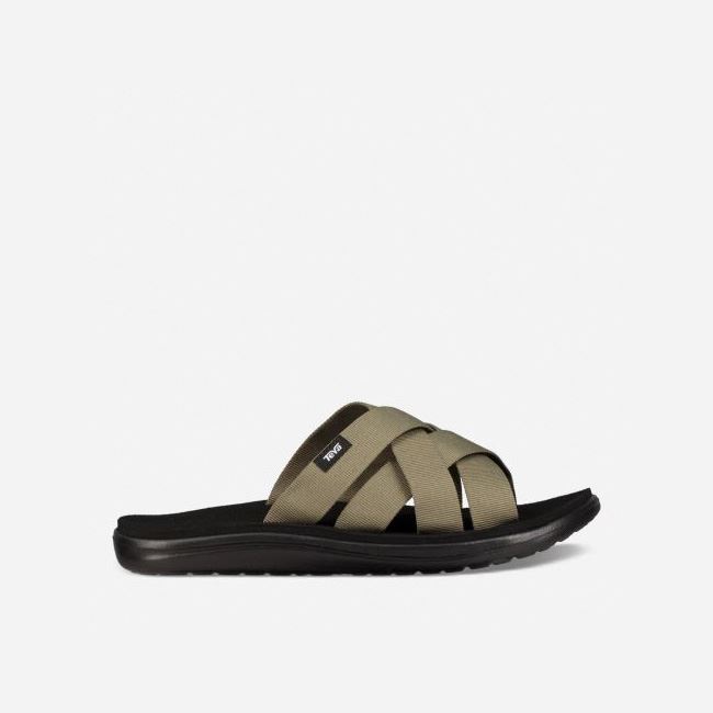 Olive Teva Voya Slide Men\'s Sandals | UPSQQYV