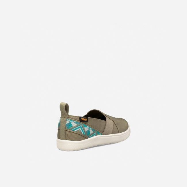 Olive Teva Voya Slip On Women's Slip Ons | DII3UCH