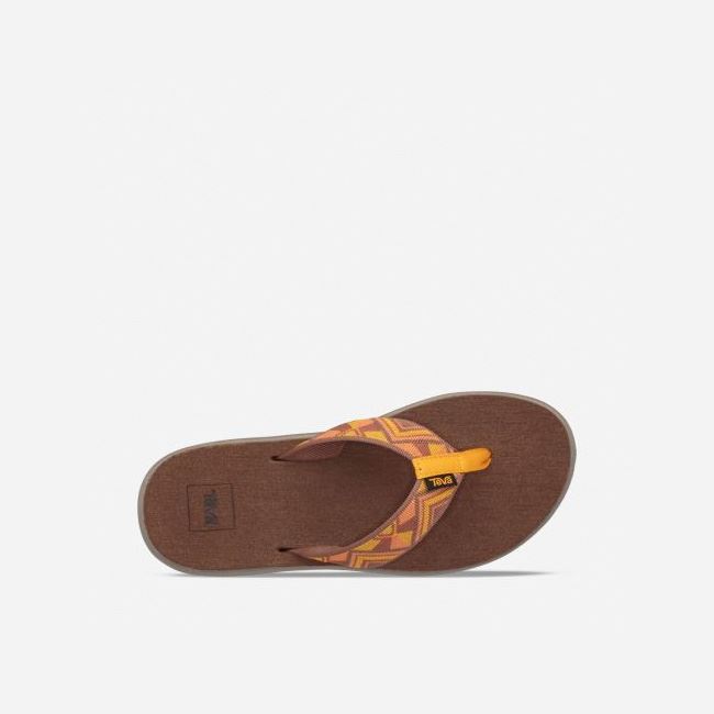 Orange Flower Teva Voya Women's Flip Flops | YUBPOYD