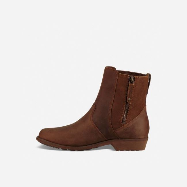 Pecan Teva Ellery Ankle WP Women's Boots | JU45RGK