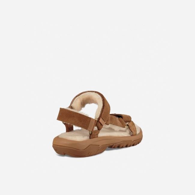 Pecan Teva Hurricane Shearling Men's Sandals | H59YHXP