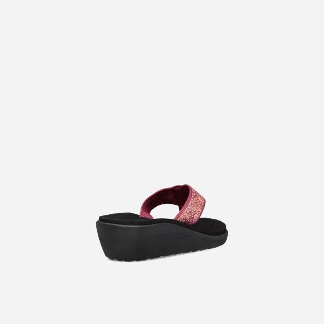 Red Purple Teva Voya Wedge Women's Flip Flops | NOVMZUY