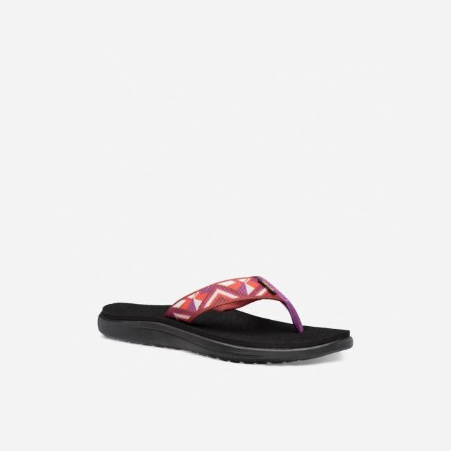 Red Teva Voya Women's Flip Flops | 2QATNGO