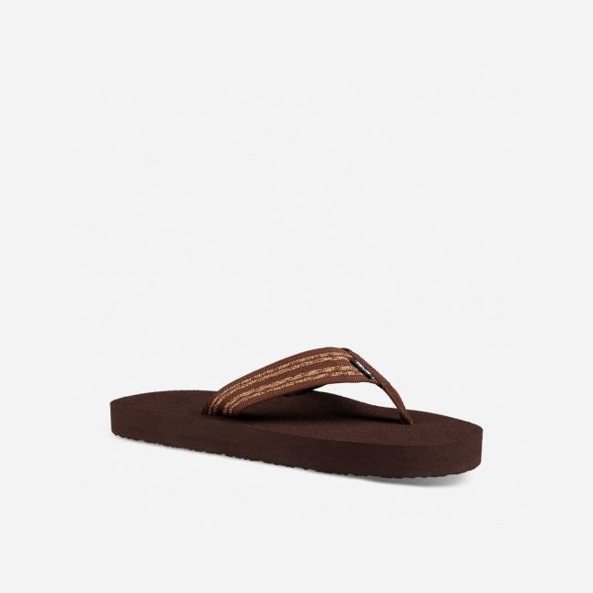 Stripes Brown Teva Original Mush Men's Flip Flops | GIPJNAA