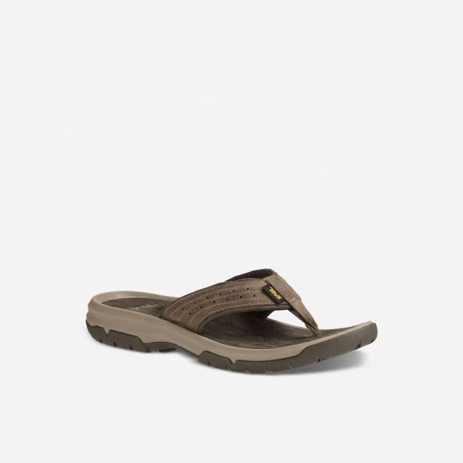 Walnut Teva Langdon Flip Men's Sandals | Q65BV37