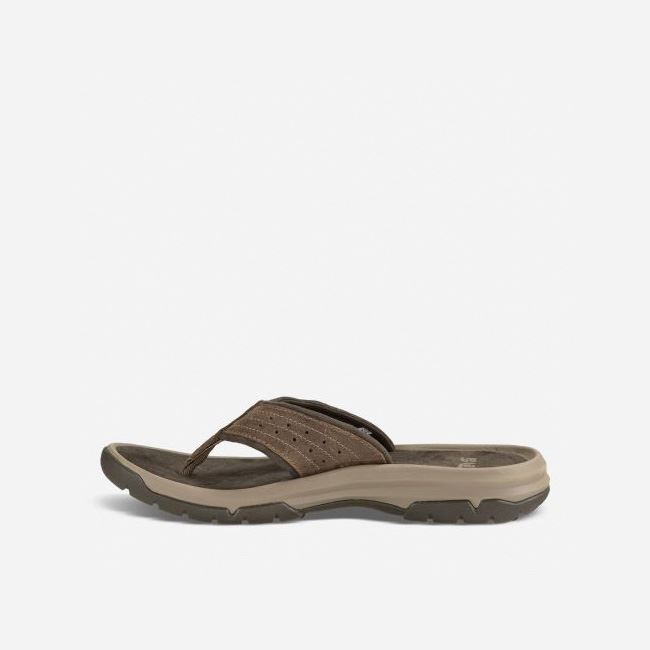 Walnut Teva Langdon Flip Men's Sandals | Q65BV37