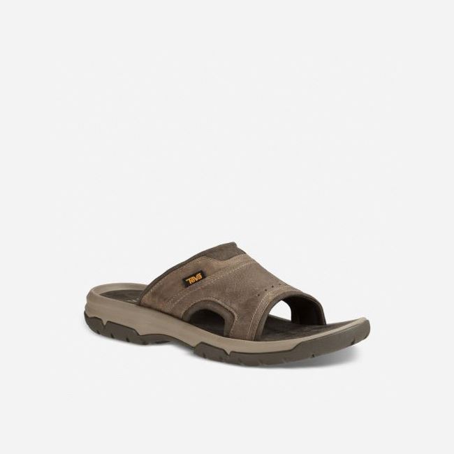 Walnut Teva Langdon Slide Men's Sandals | CJ0ZJOQ