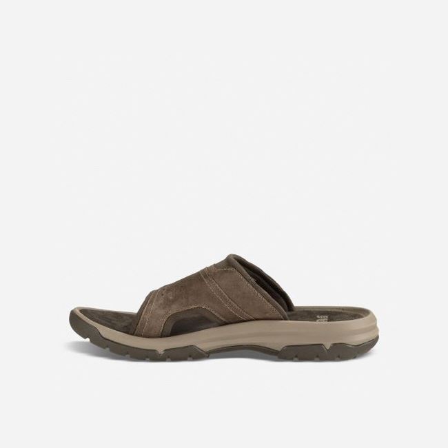 Walnut Teva Langdon Slide Men's Sandals | CJ0ZJOQ