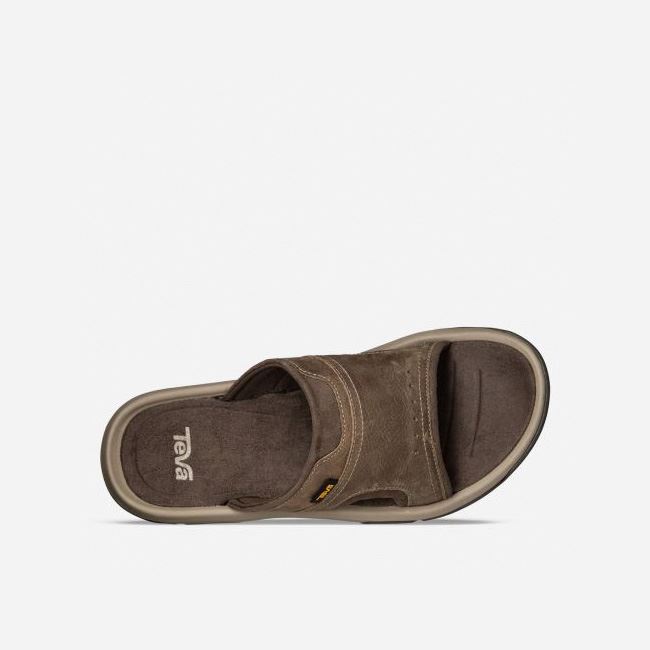 Walnut Teva Langdon Slide Men's Sandals | CJ0ZJOQ