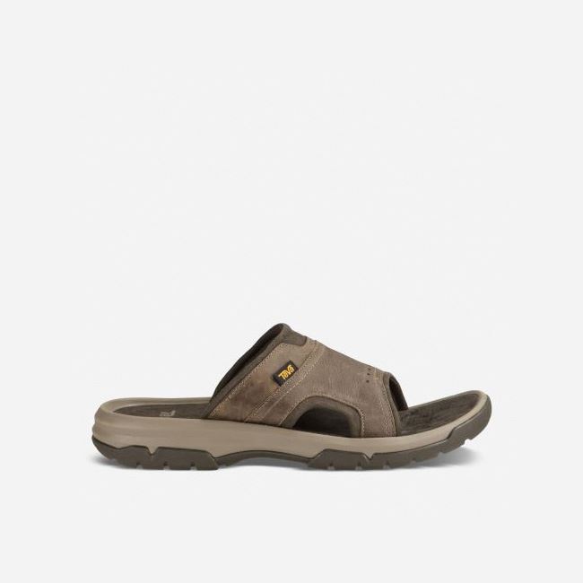 Walnut Teva Langdon Slide Men\'s Sandals | CJ0ZJOQ