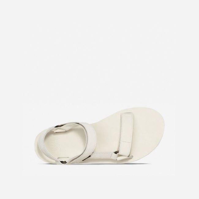 White Teva Flatform Universal Up Leather Women's Sandals | 77EOWRI