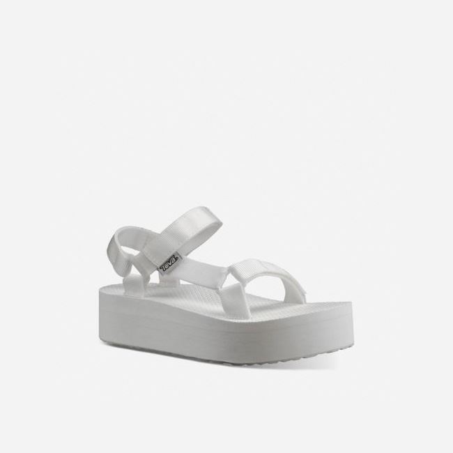 White Teva Flatform Universal Women's Flatforms | YA58EA6