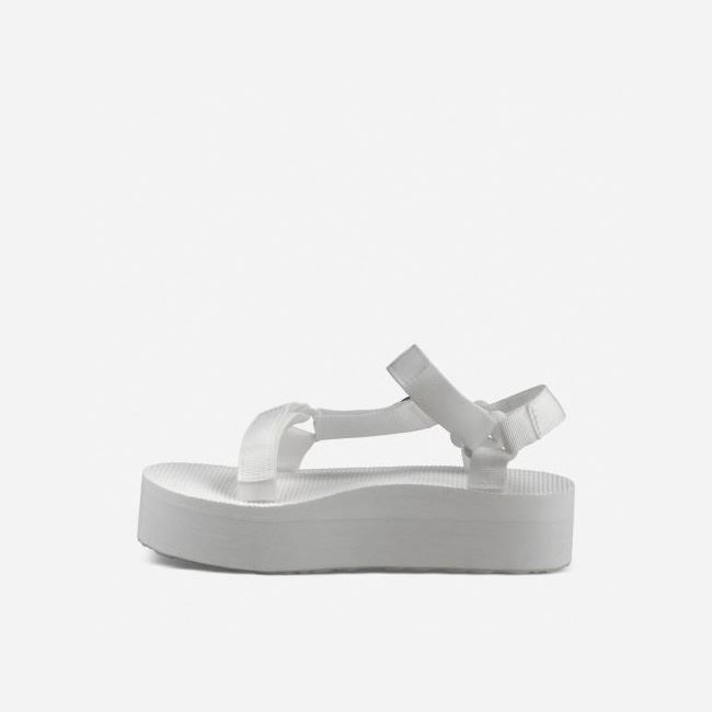 White Teva Flatform Universal Women's Flatforms | YA58EA6